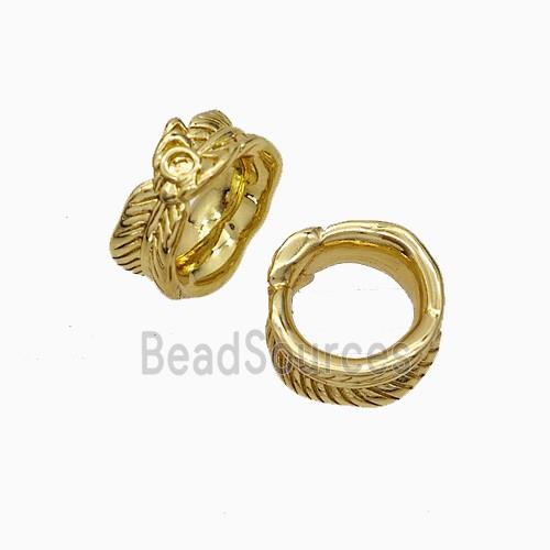 Copper Leaf Beads Gold Plated