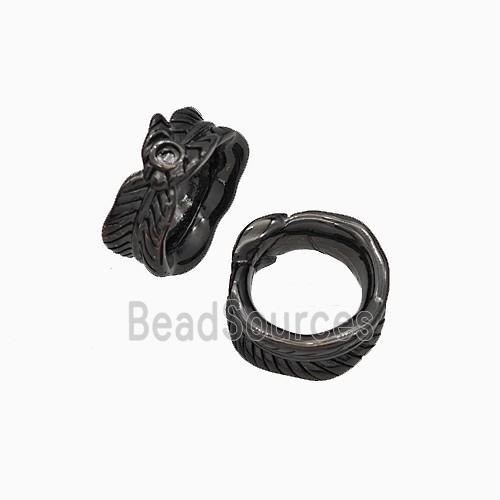 Copper Leaf Beads Black Plated