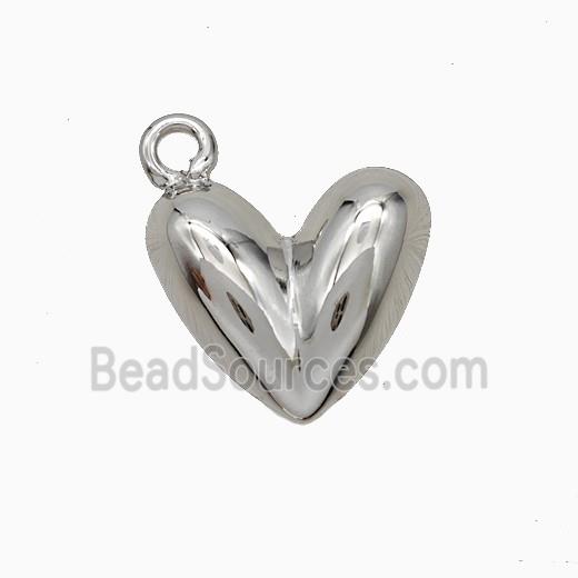 Copper Heart Pendant Platinum Plated