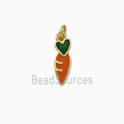 Copper Carrot Pendant Enamel Gold Plated