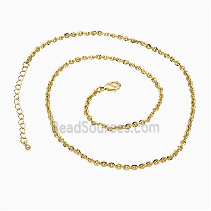 Copper Necklace Chain Rolo Gold Plated