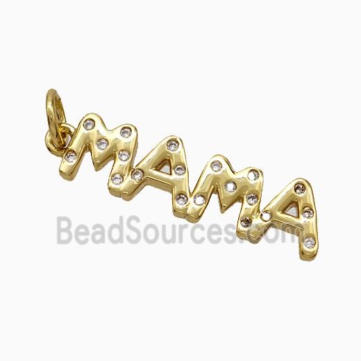 Copper MAMA Pendant Pave Zirconia Gold Plated