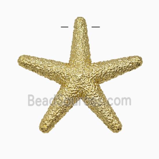 Copper Starfish Pendant Hammered Gold Plated