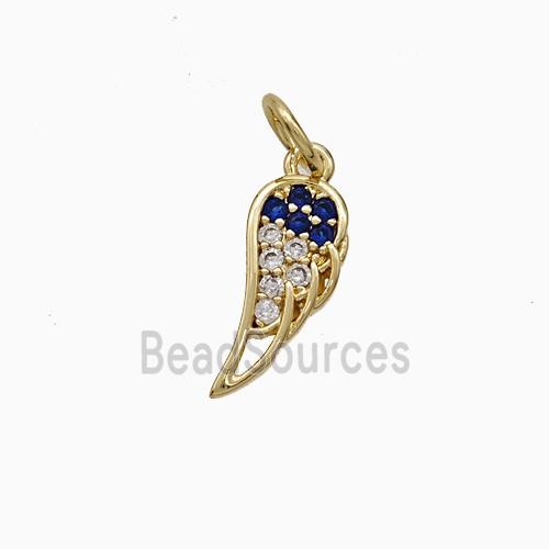 Copper Angel Wings Pave Zirconia Gold Plated