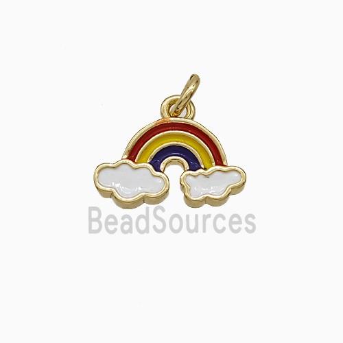 Copper Rainbow Pendant Multicolor Enamel Gold Plated