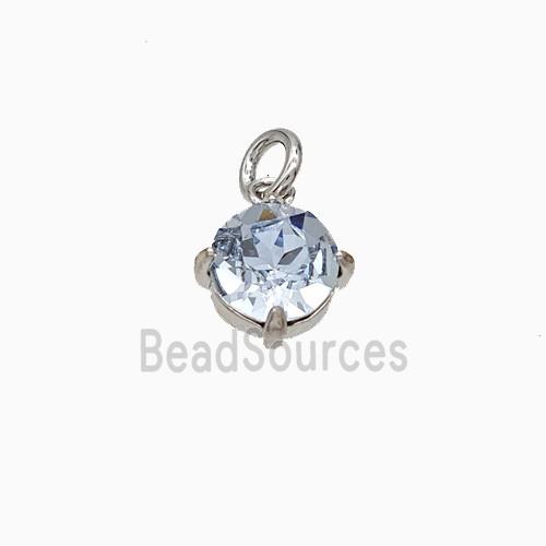 Copper Pendant Pave Crystal Glass Platinum Plated
