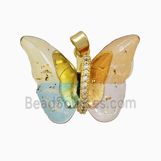 Acrylic Butterfly Pendant Copper Gold Plated