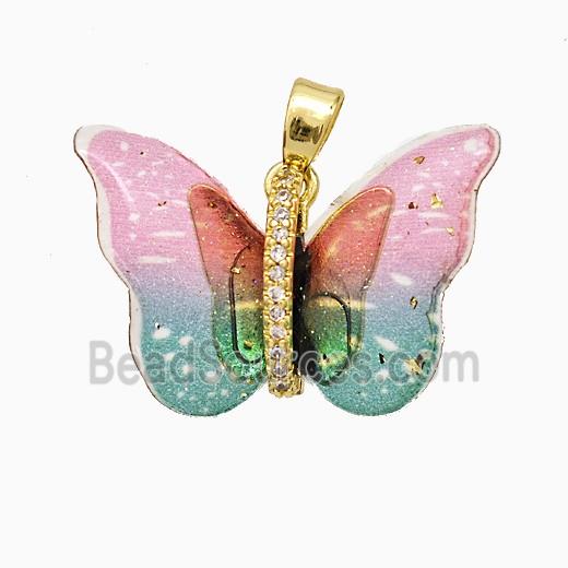 Acrylic Butterfly Pendant Copper Gold Plated