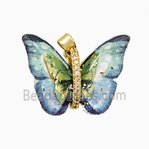 Acrylic Butterfly Pendant Copper Gold Plated