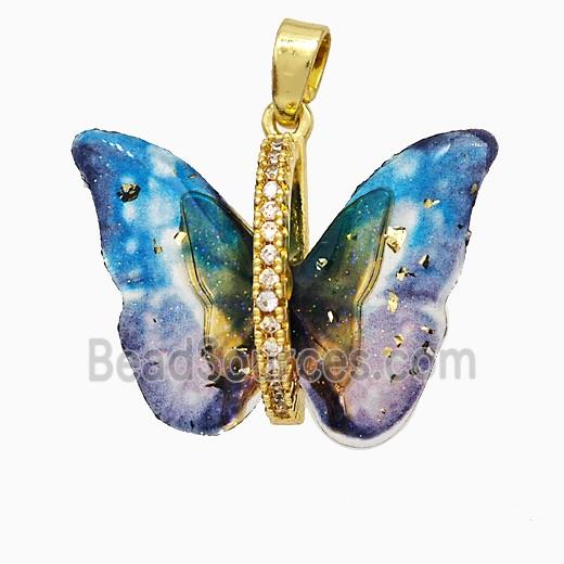 Acrylic Butterfly Pendant Copper Gold Plated