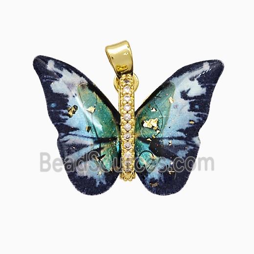 Acrylic Butterfly Pendant Copper Gold Plated