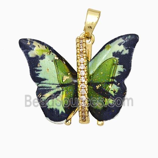 Acrylic Butterfly Pendant Copper Gold Plated