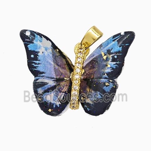 Acrylic Butterfly Pendant Copper Gold Plated