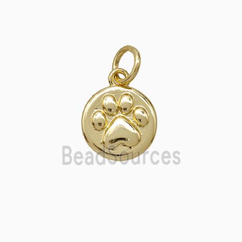 Paws Charms Copper Pendant Gold Plated