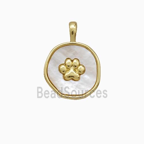 Copper Paws Pendant Pave Shell Gold Plated
