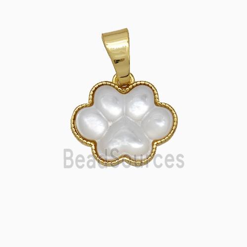 Copper Paws Pendant Pave Shell Gold Plated