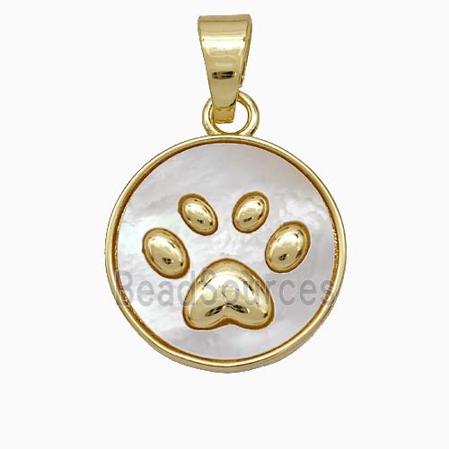 Copper Paws Pendant Pave Shell Gold Plated