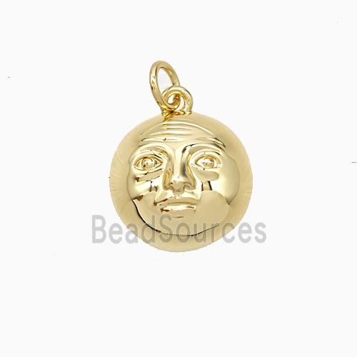 Copper Human-head Pendant Gold Plated