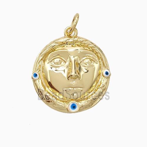 Copper Human-head Pendant Gold Plated