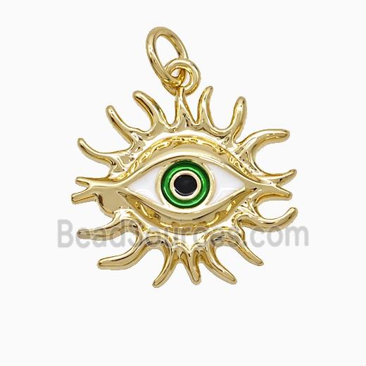 Copper Evil Eye Pendant Enamel Gold Plated