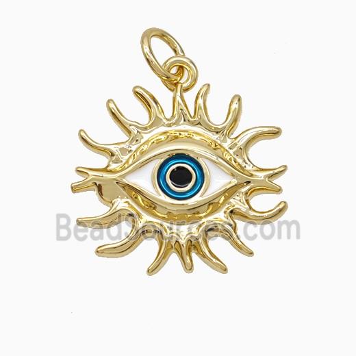 Copper Evil Eye Pendant Enamel Gold Plated