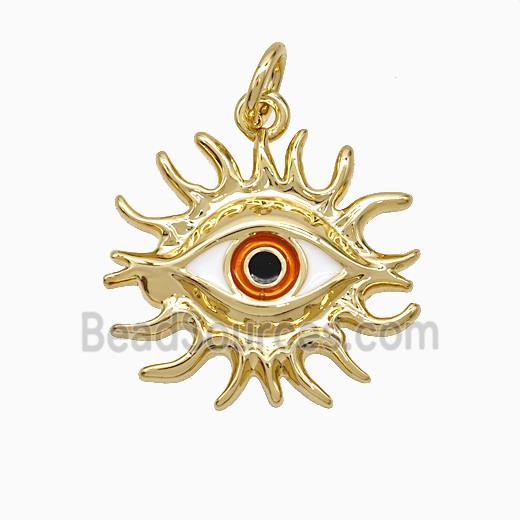 Copper Evil Eye Pendant Enamel Gold Plated