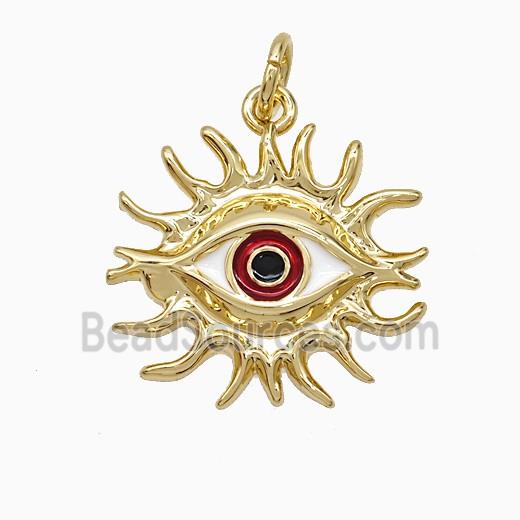 Copper Evil Eye Pendant Enamel Gold Plated