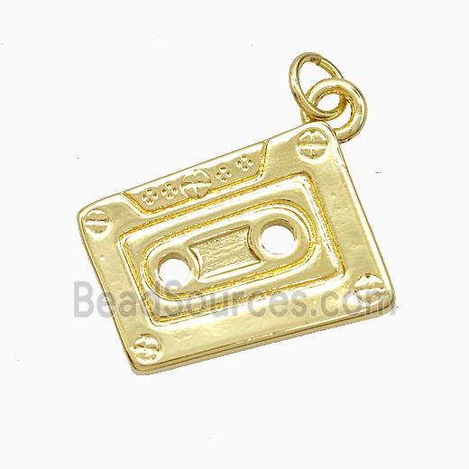 Copper Cassette Pendant Gold Plated