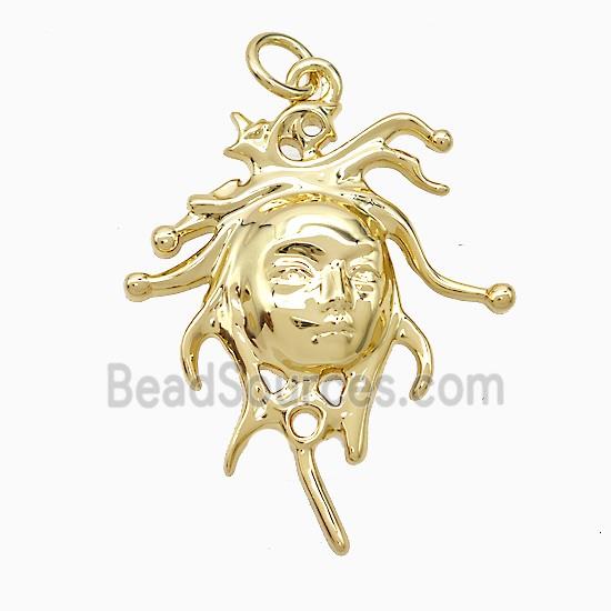 Copper Human-head Pendant Gold Plated