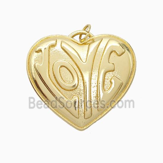 Copper LOVE Pendant Heart Gold Plated