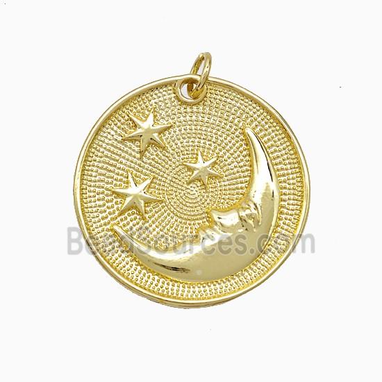 Copper Moon Star Pendant Gold Plated