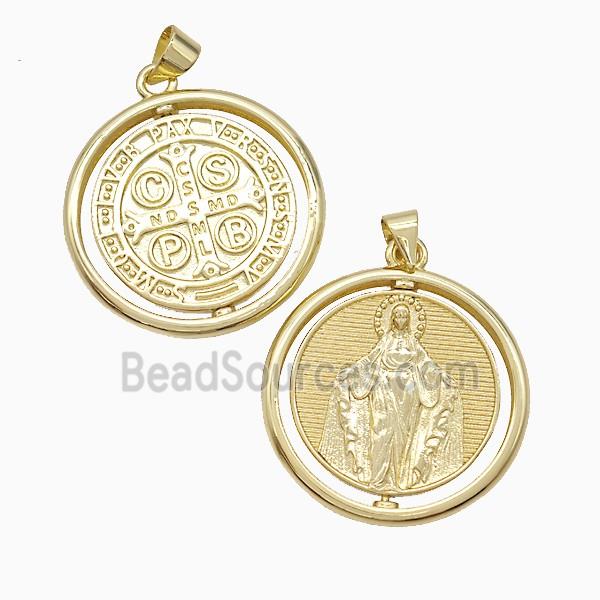 Virgin Mary Charms Copper Pendant CSPB Gold Plated