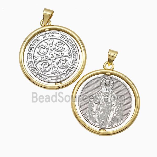 Virgin Mary Charms Copper Pendant CSPB Gold Platinum Plated
