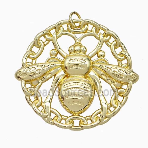 Copper Honeybee Pendant Gold Plated