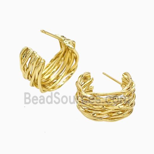 Copper Stud Earrings Gold Plated