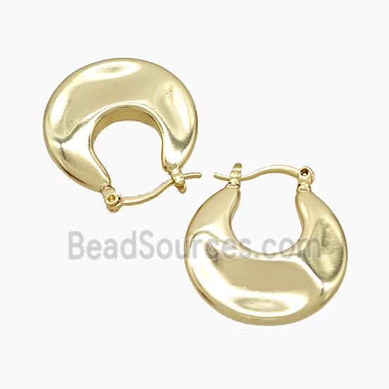 Copper Leaveback Earrings Gold Plated
