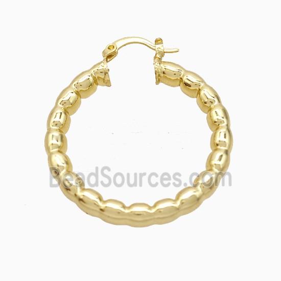 Copper Leaveback Earrings Gold Plated