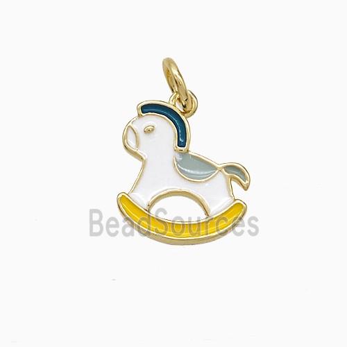 Copper Trojan Horse Pendant Enamel Gold Plated