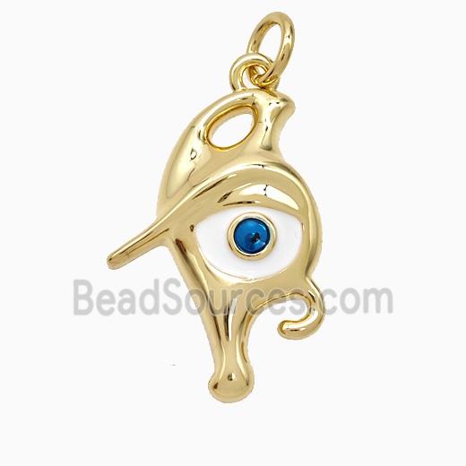 Copper Evil Eye Pendant Enamel Gold Plated