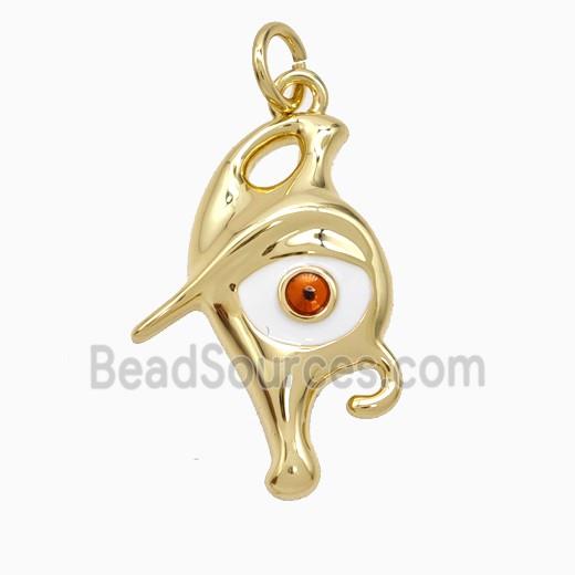 Copper Evil Eye Pendant Enamel Gold Plated