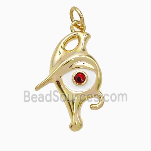 Copper Evil Eye Pendant Enamel Gold Plated