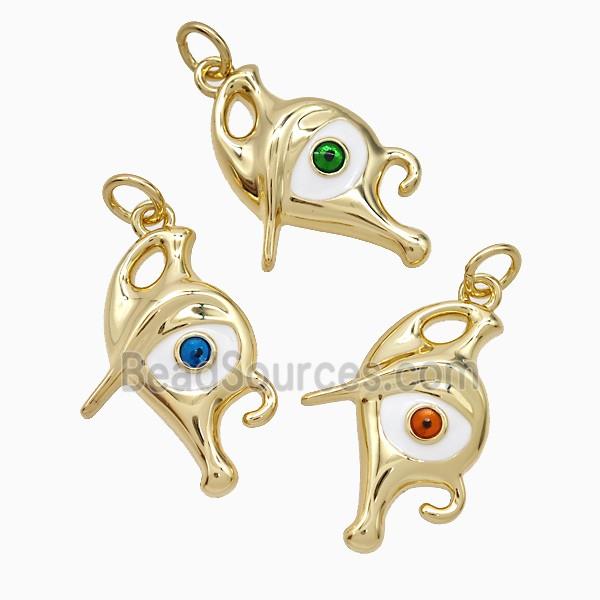 Copper Evil Eye Pendant Enamel Gold Plated Mixed