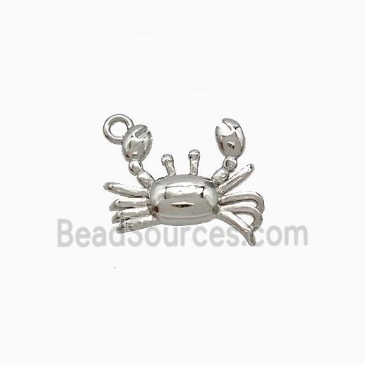 Copper Crab Pendant Platinum Plated