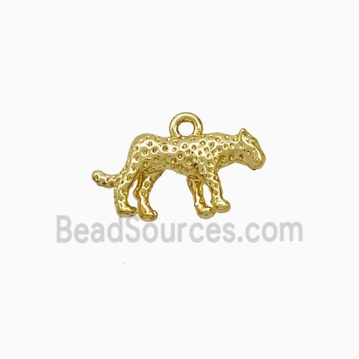 Copper Leopard Pendant Hammered Gold Plated