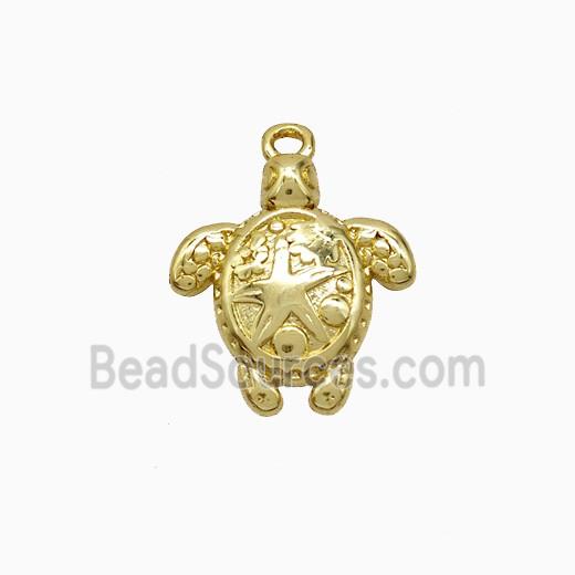 Copper Tortoise Pendant Starfish Gold Plated