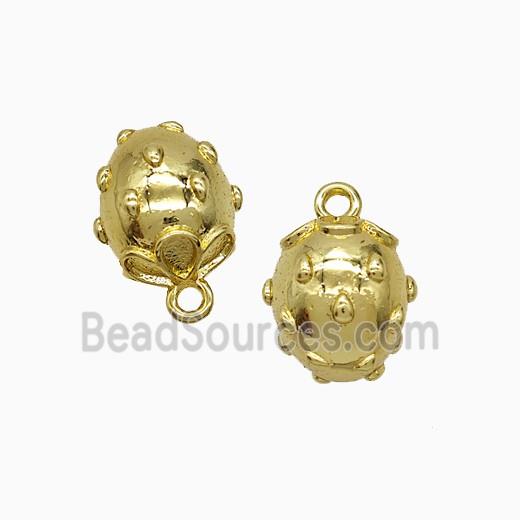 Copper Strawberry Charms Pendant Gold Plated