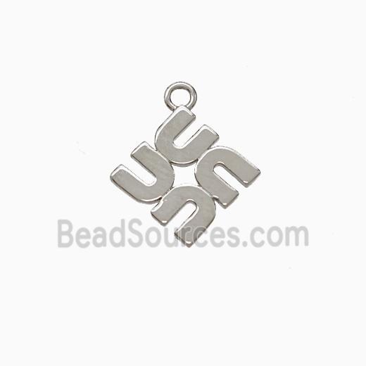 Copper Four-U Pendant Platinum Plated