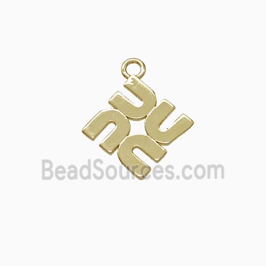Copper Four-U Pendant Gold Plated
