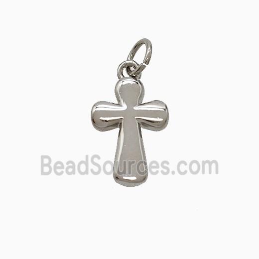 Copper Cross Pendant Platinum Plated