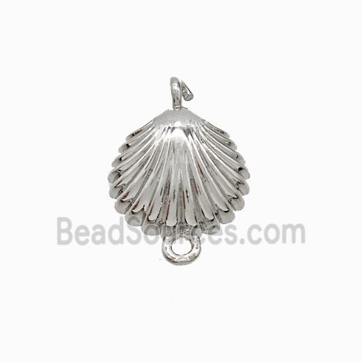 Copper Scallop Shell Connector Platinum Plated